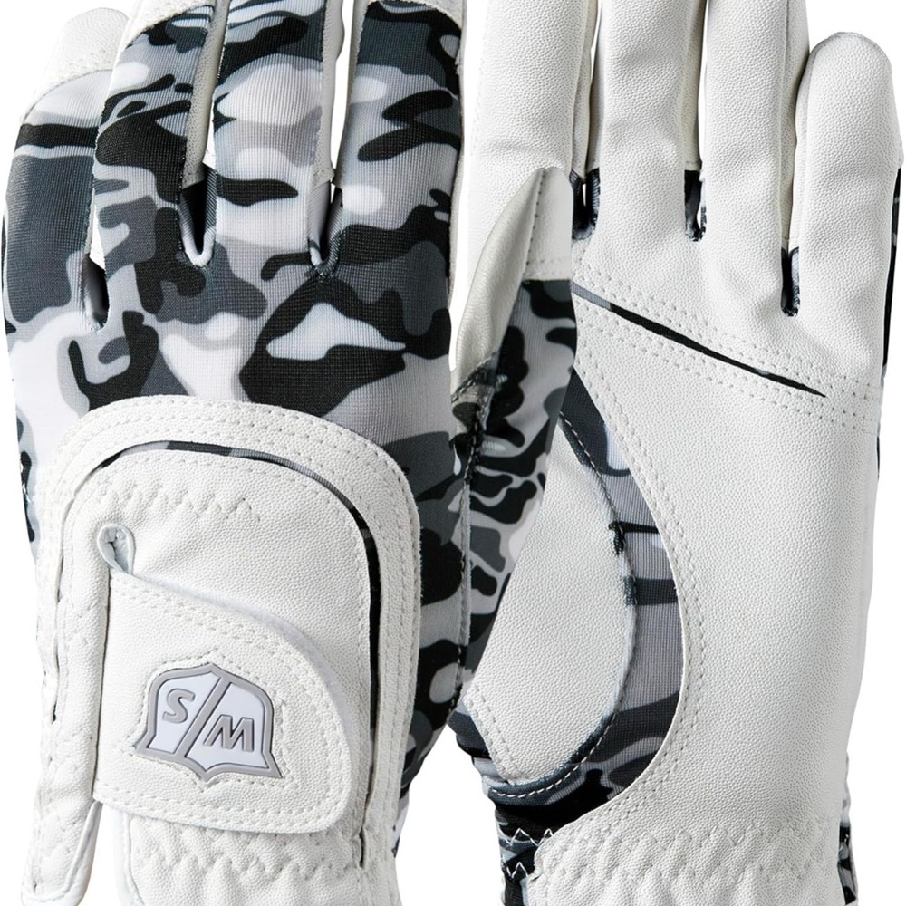 Wilson Youth Camouflage Gloves - Black and White